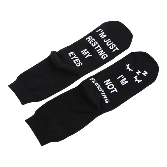 Novelty Funny Saying Ankle Socks I Not Sleeping Resting Eyes Hosiery Gifts