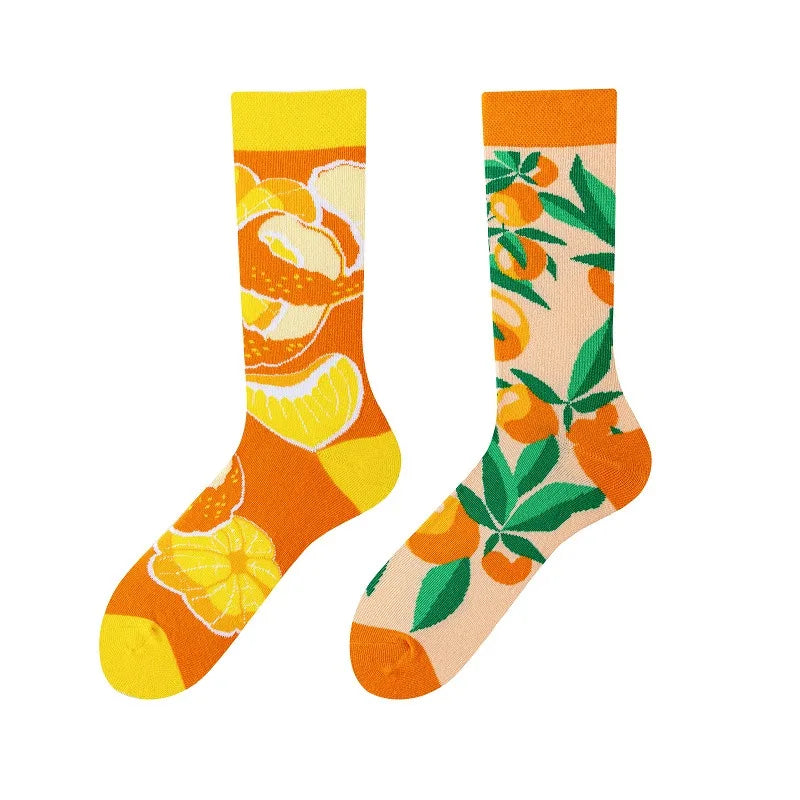 Men's Novelty Fun Dress Socks AB Styles Fashion Personality Cartoon Colorful Funky Fancy Crazy Funny Casual Crew Socks