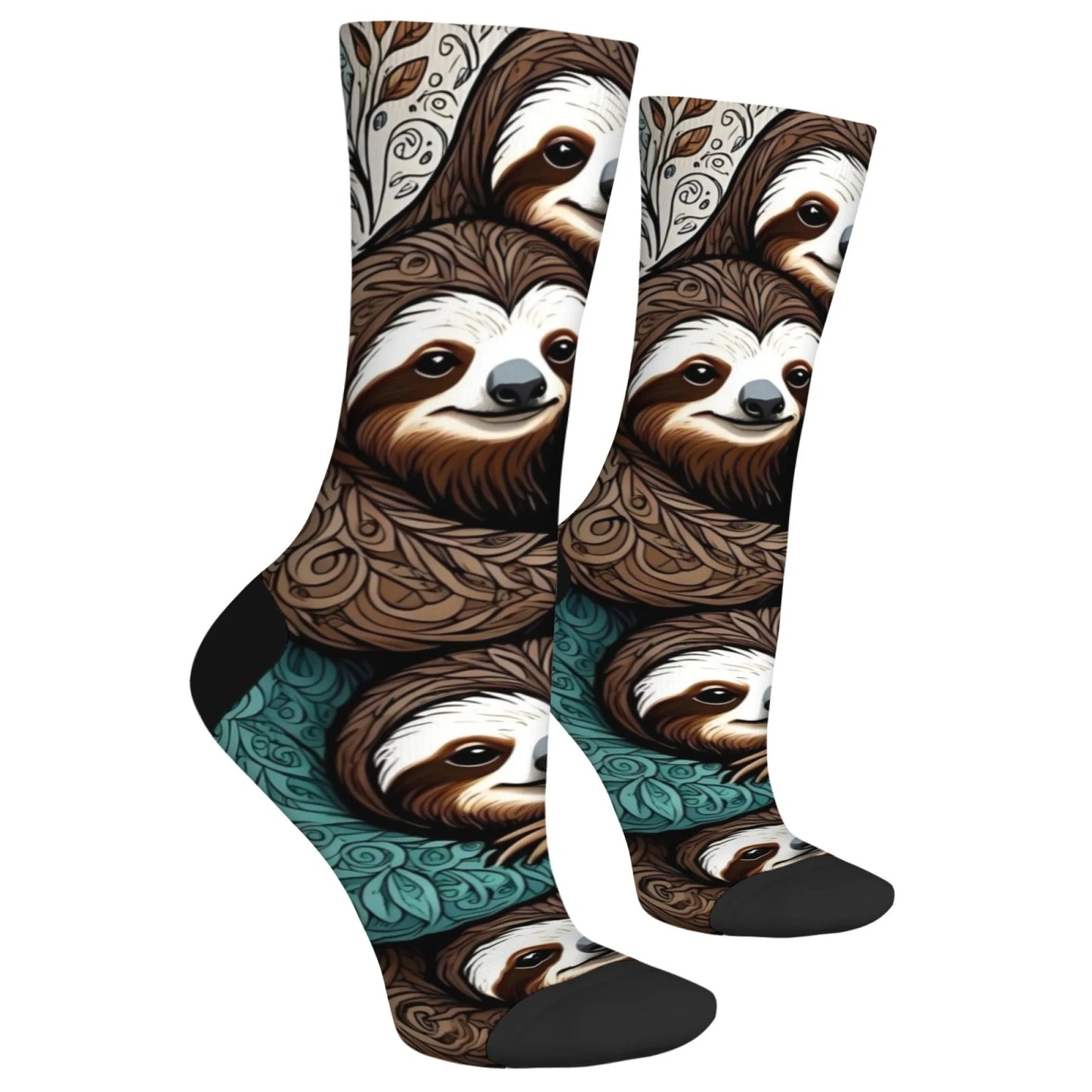 Novelty happy sloth baby funny socks Harajuku street hip-hop personality trend socks creative design fashion retro cartoon socks