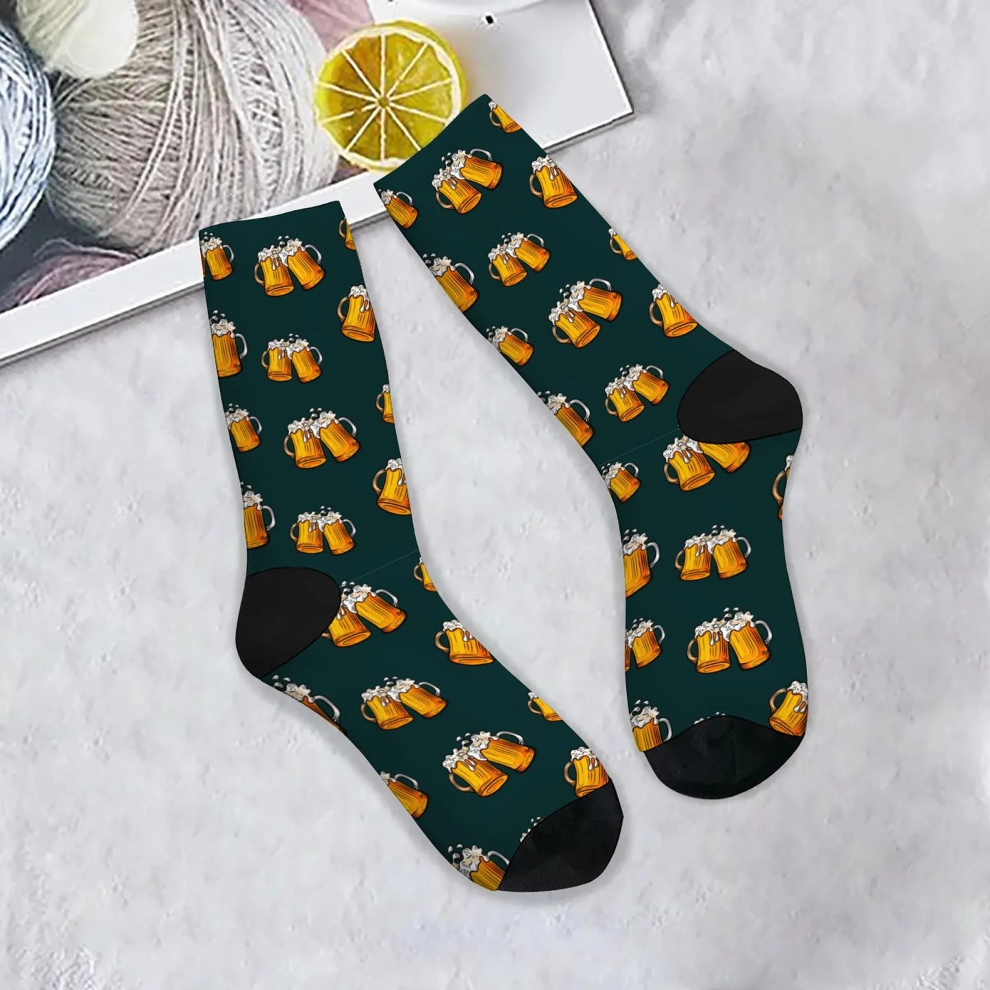 Novelty funny beer socks happy men's socks beer festival party carnival Harajuku retro style street hip hop trend socks gift