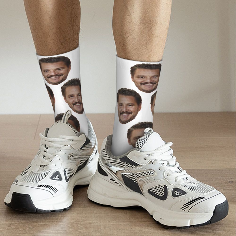 Novelty Mens Pedro Pascal Smile Unisex Winter Socks Hip Hop Happy Socks Street Style Crazy Sock