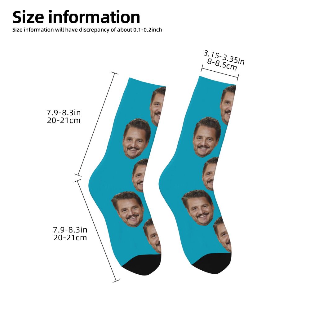 Novelty Mens Pedro Pascal Smile Unisex Winter Socks Hip Hop Happy Socks Street Style Crazy Sock