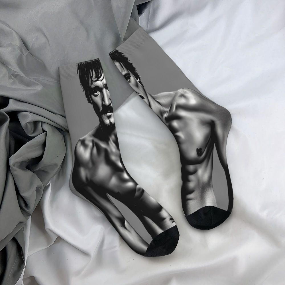 Novelty Mens Pedro Pascal Smile Unisex Winter Socks Hip Hop Happy Socks Street Style Crazy Sock