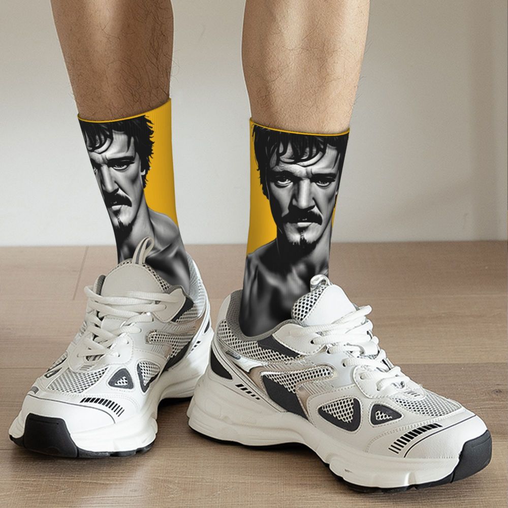 Novelty Mens Pedro Pascal Smile Unisex Winter Socks Hip Hop Happy Socks Street Style Crazy Sock