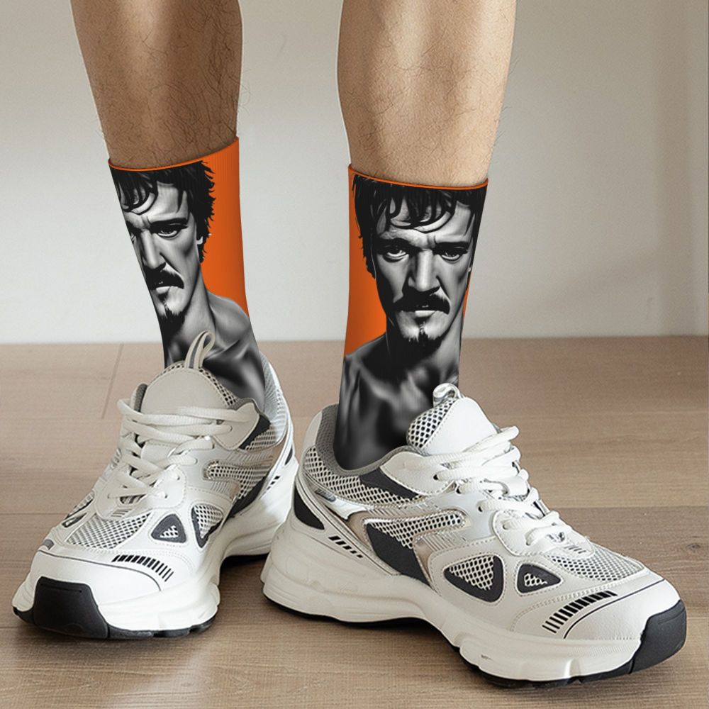Novelty Mens Pedro Pascal Smile Unisex Winter Socks Hip Hop Happy Socks Street Style Crazy Sock