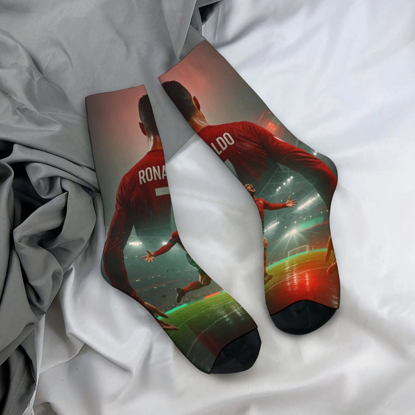 Novelty CR7 Cristiano Ronaldo Men's Socks Novelty Funny Happy Compression Socks Outdoor Casual Fashion Sports Non-Slip Socks