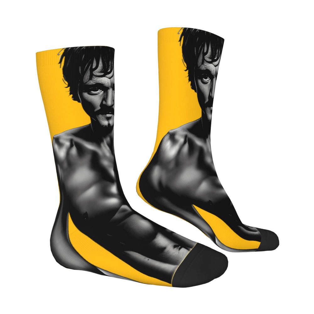 Novelty Mens Pedro Pascal Smile Unisex Winter Socks Hip Hop Happy Socks Street Style Crazy Sock
