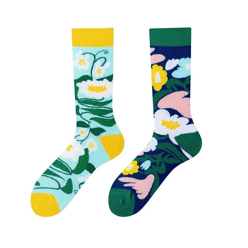 Men's Novelty  Fun Dress Socks AB Styles Fashion Personality Cartoon Colorful Funky Fancy Crazy Funny Casual Crew Socks