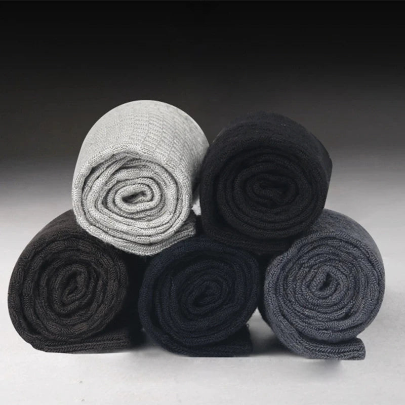 5 Pairs Men Bamboo Fiber Crew Casual Socks Man High Quality Spring Summer Autumn Business Breathable Black Male Dress Long Socks