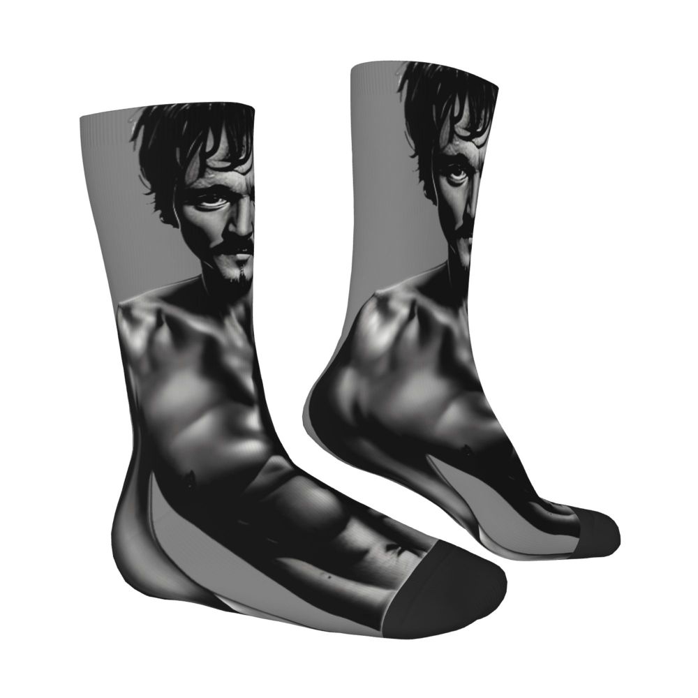 Novelty Mens Pedro Pascal Smile Unisex Winter Socks Hip Hop Happy Socks Street Style Crazy Sock
