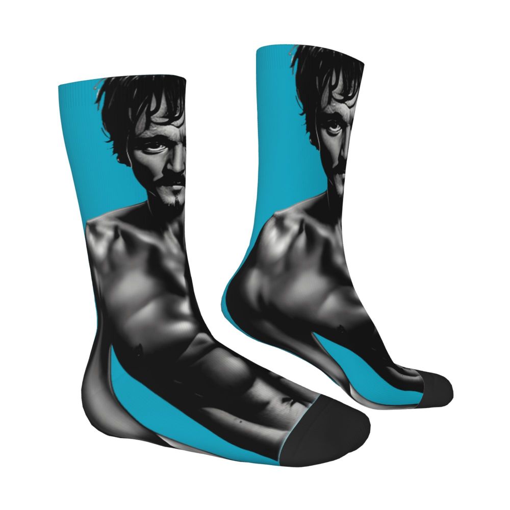 Novelty Mens Pedro Pascal Smile Unisex Winter Socks Hip Hop Happy Socks Street Style Crazy Sock