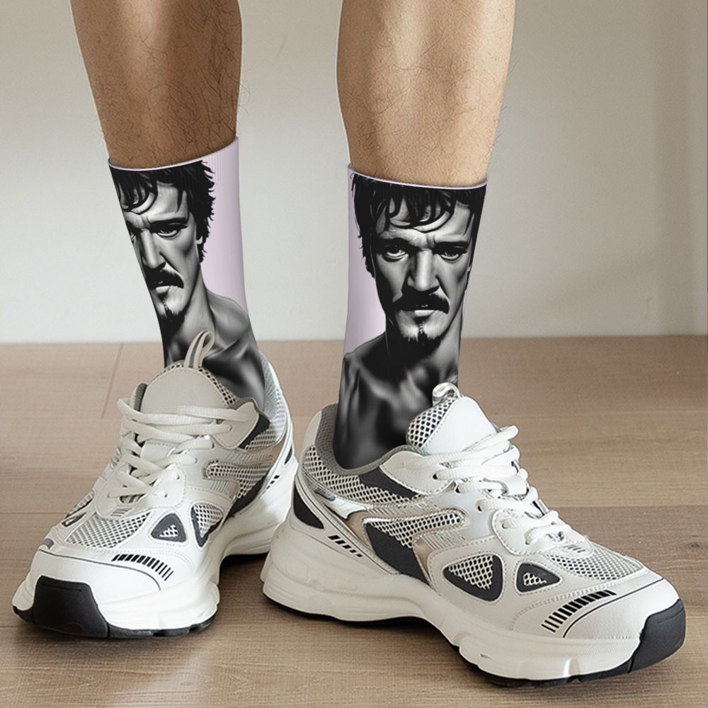Novelty Mens Pedro Pascal Smile Unisex Winter Socks Hip Hop Happy Socks Street Style Crazy Sock