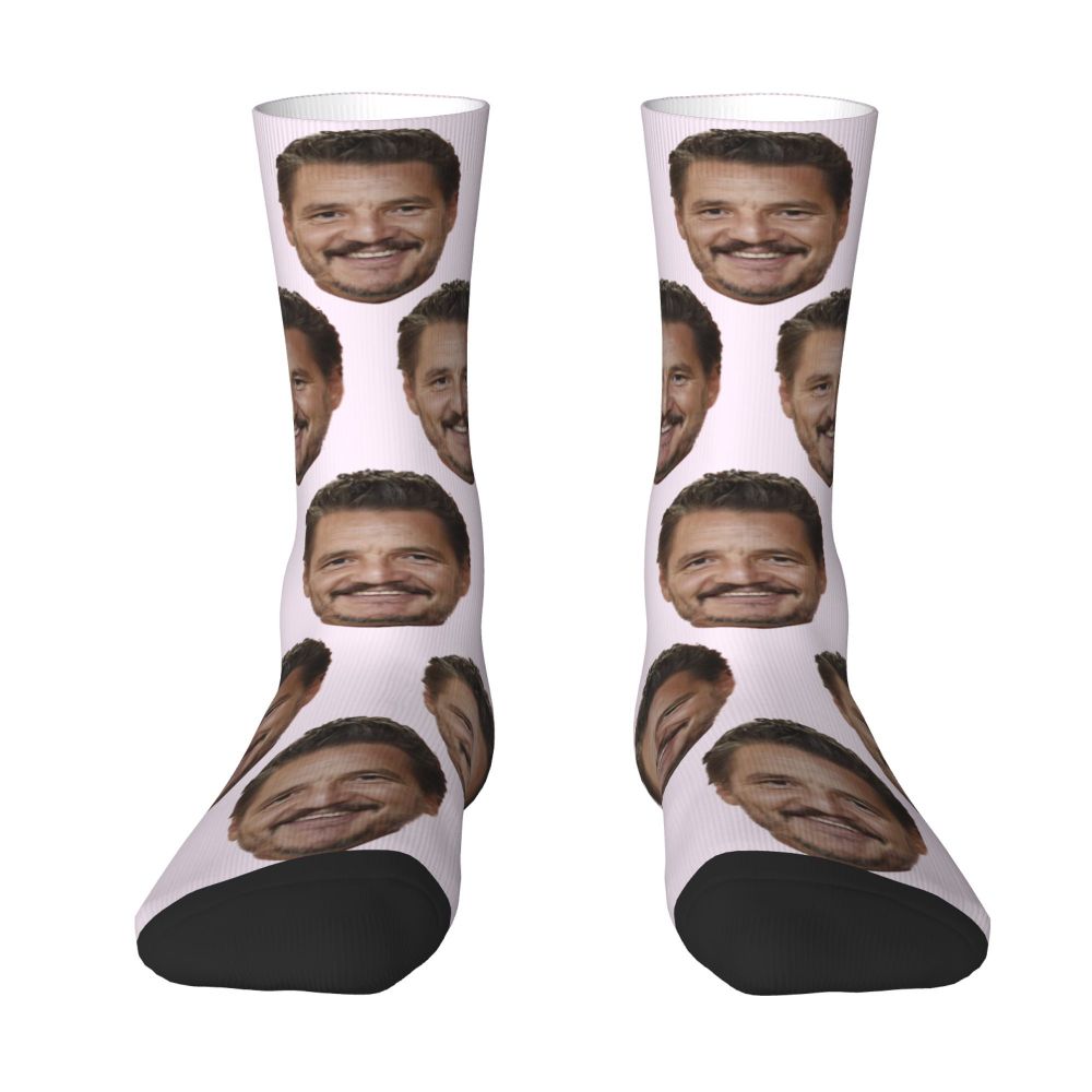 Novelty Mens Pedro Pascal Smile Unisex Winter Socks Hip Hop Happy Socks Street Style Crazy Sock