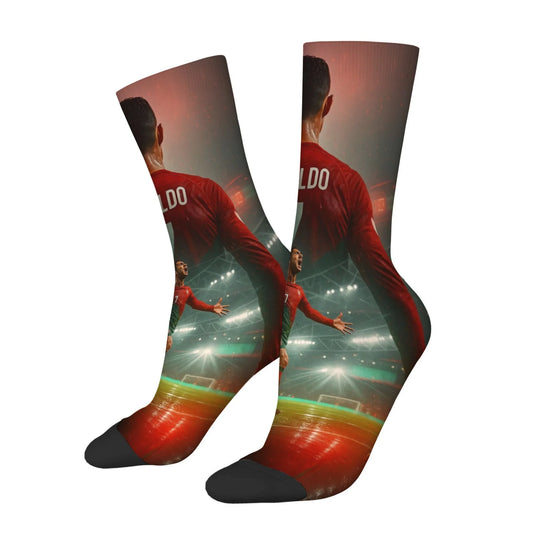 Novelty CR7 Cristiano Ronaldo Men's Socks Novelty Funny Happy Compression Socks Outdoor Casual Fashion Sports Non-Slip Socks
