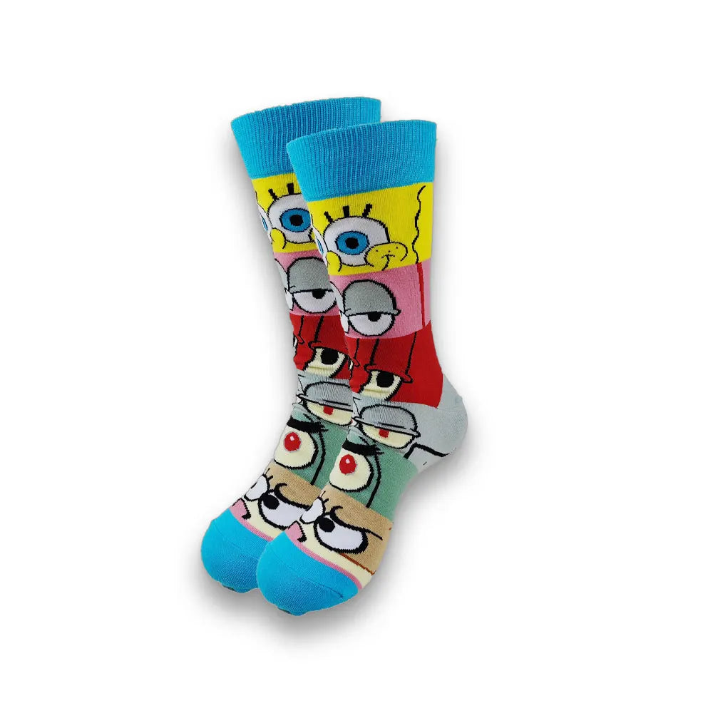 New Style Funny Cartoon Anime  Personalized Novelty SOCKS Men Women Breathable Cotton Hip Hop Sock Gifts for Men
