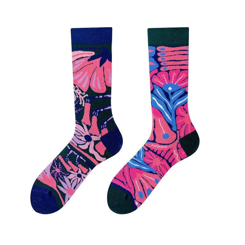 Men's Novelty  Fun Dress Socks AB Styles Fashion Personality Cartoon Colorful Funky Fancy Crazy Funny Casual Crew Socks