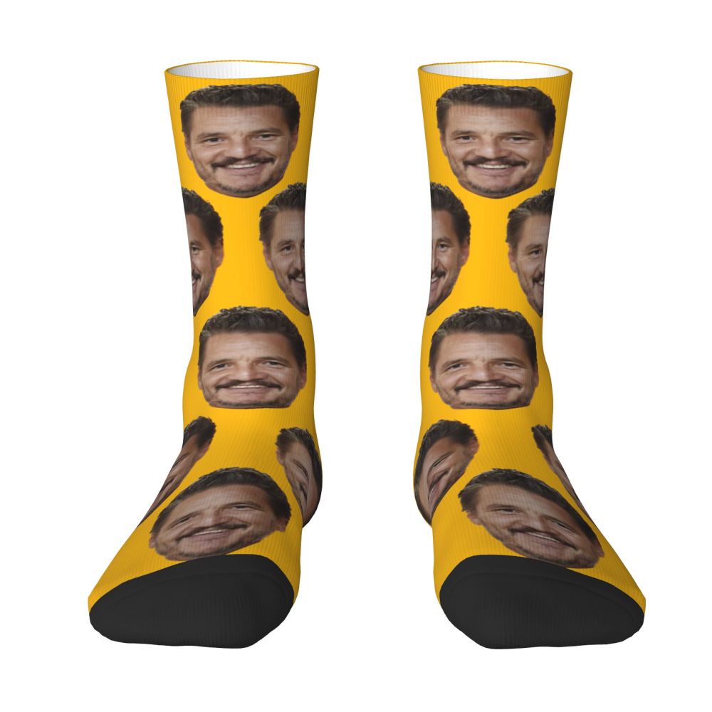 Novelty Mens Pedro Pascal Smile Unisex Winter Socks Hip Hop Happy Socks Street Style Crazy Sock