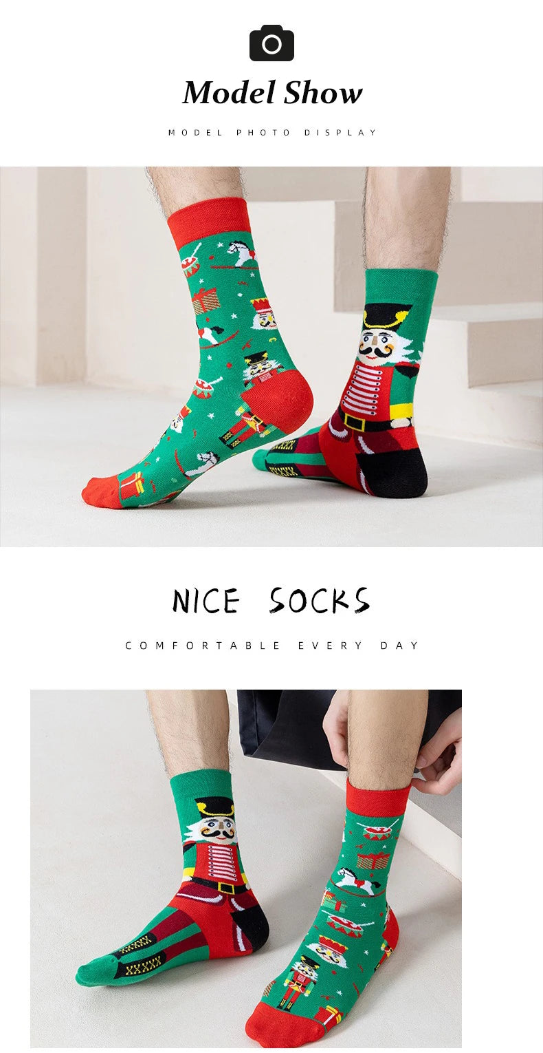 Men's Novelty  Fun Dress Socks AB Styles Fashion Personality Cartoon Colorful Funky Fancy Crazy Funny Casual Crew Socks