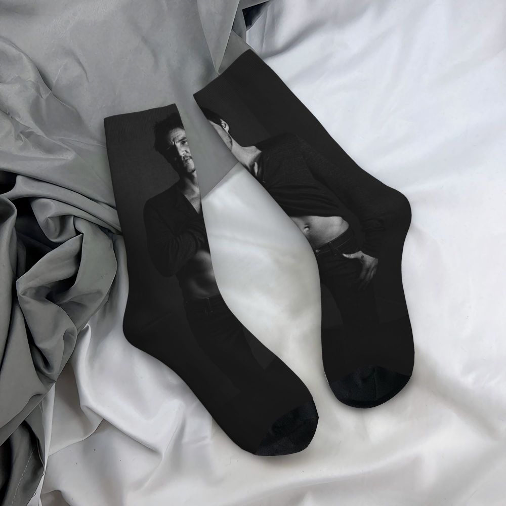 Novelty Mens Pedro Pascal Smile Unisex Winter Socks Hip Hop Happy Socks Street Style Crazy Sock