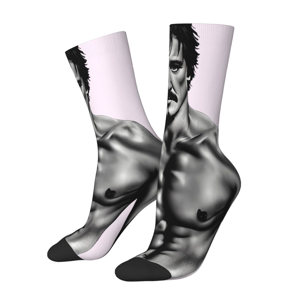 Novelty Mens Pedro Pascal Smile Unisex Winter Socks Hip Hop Happy Socks Street Style Crazy Sock