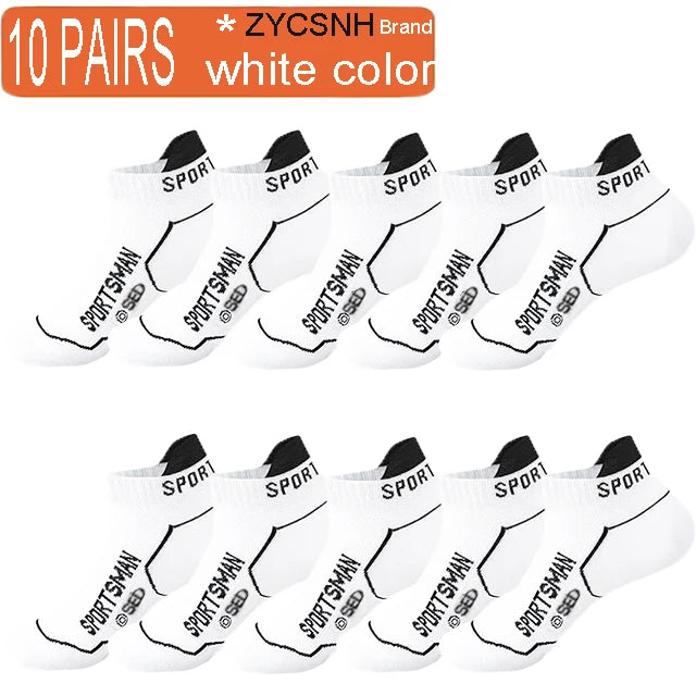10 Pairs High Quality Socks Men's Summer Man Short Socks Breathable Ankle Socks Cotton Sports Socks Black Thin Cut Run Men Socks