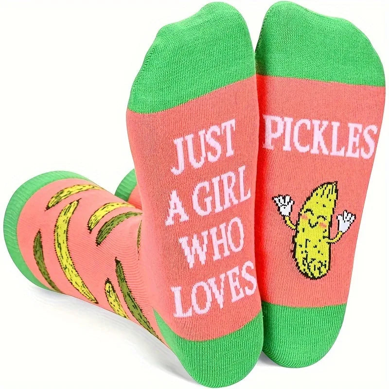 Novelty Sock Women Female Cotton Casual Funny Cute Short Food Socks Creative Printed Hosiery Harajuku Mid-Calf Personality