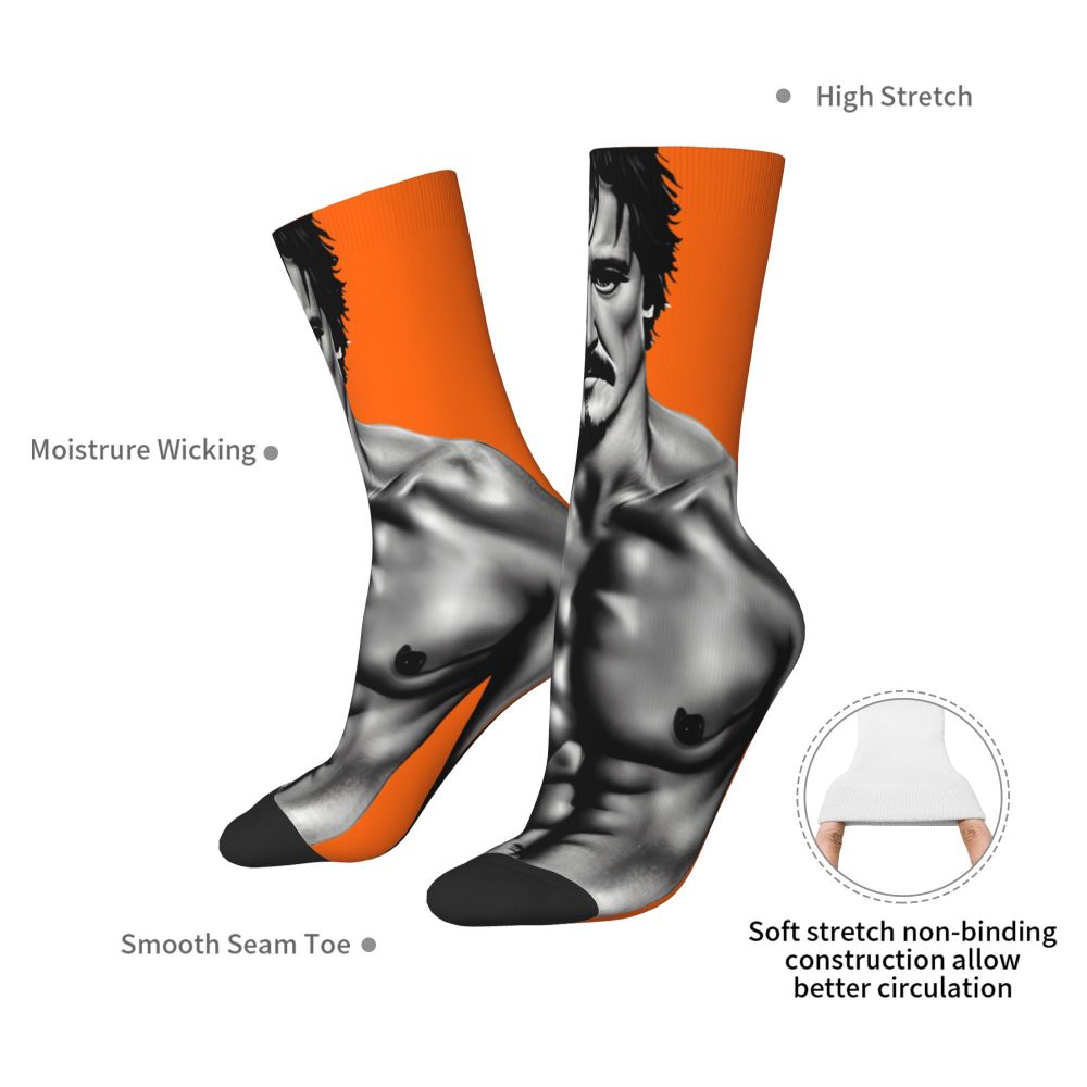 Novelty Mens Pedro Pascal Smile Unisex Winter Socks Hip Hop Happy Socks Street Style Crazy Sock