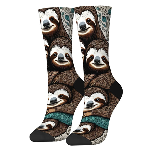 Novelty happy sloth baby funny socks Harajuku street hip-hop personality trend socks creative design fashion retro cartoon socks