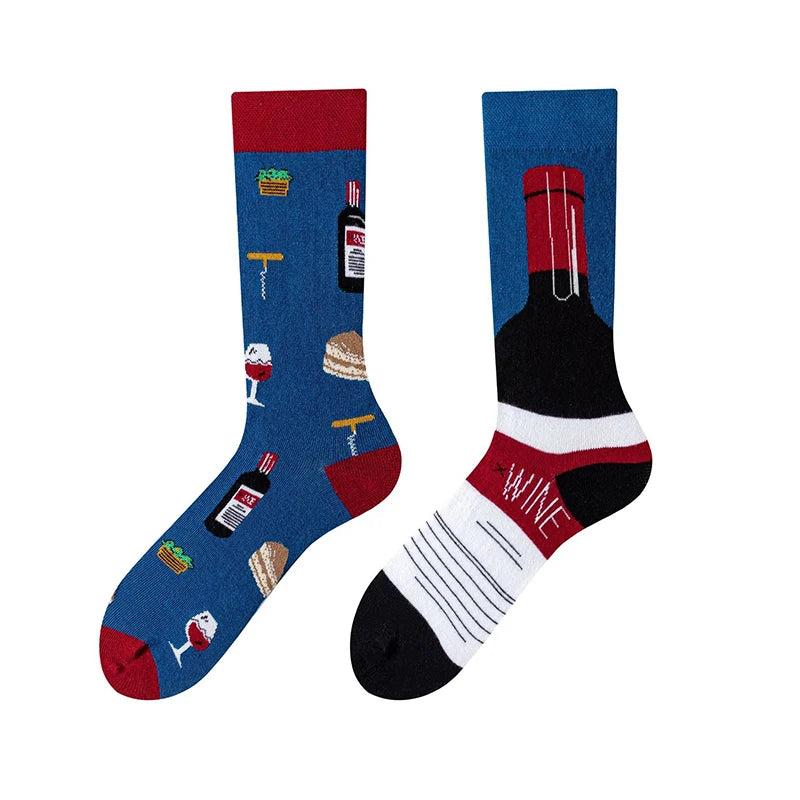 Men's Novelty  Fun Dress Socks AB Styles Fashion Personality Cartoon Colorful Funky Fancy Crazy Funny Casual Crew Socks
