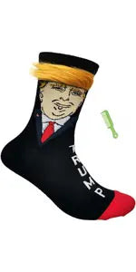 Novelty Crew Socks, Unisex Funny Political Leader Portrait Print, Conversation Starter Socks  Funny Political Gifts