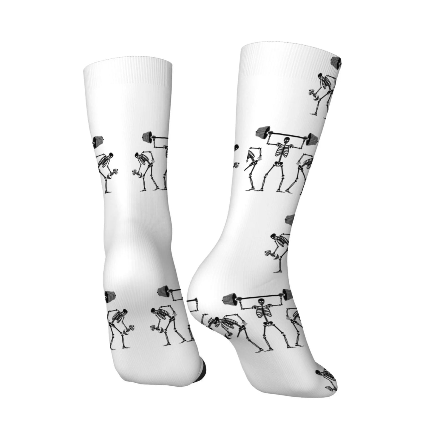 Novel and Fun Skull-themed Weightlifting Squat Socks Fun Creative Stylish Unique Comfortable Breathable and Durable Socks