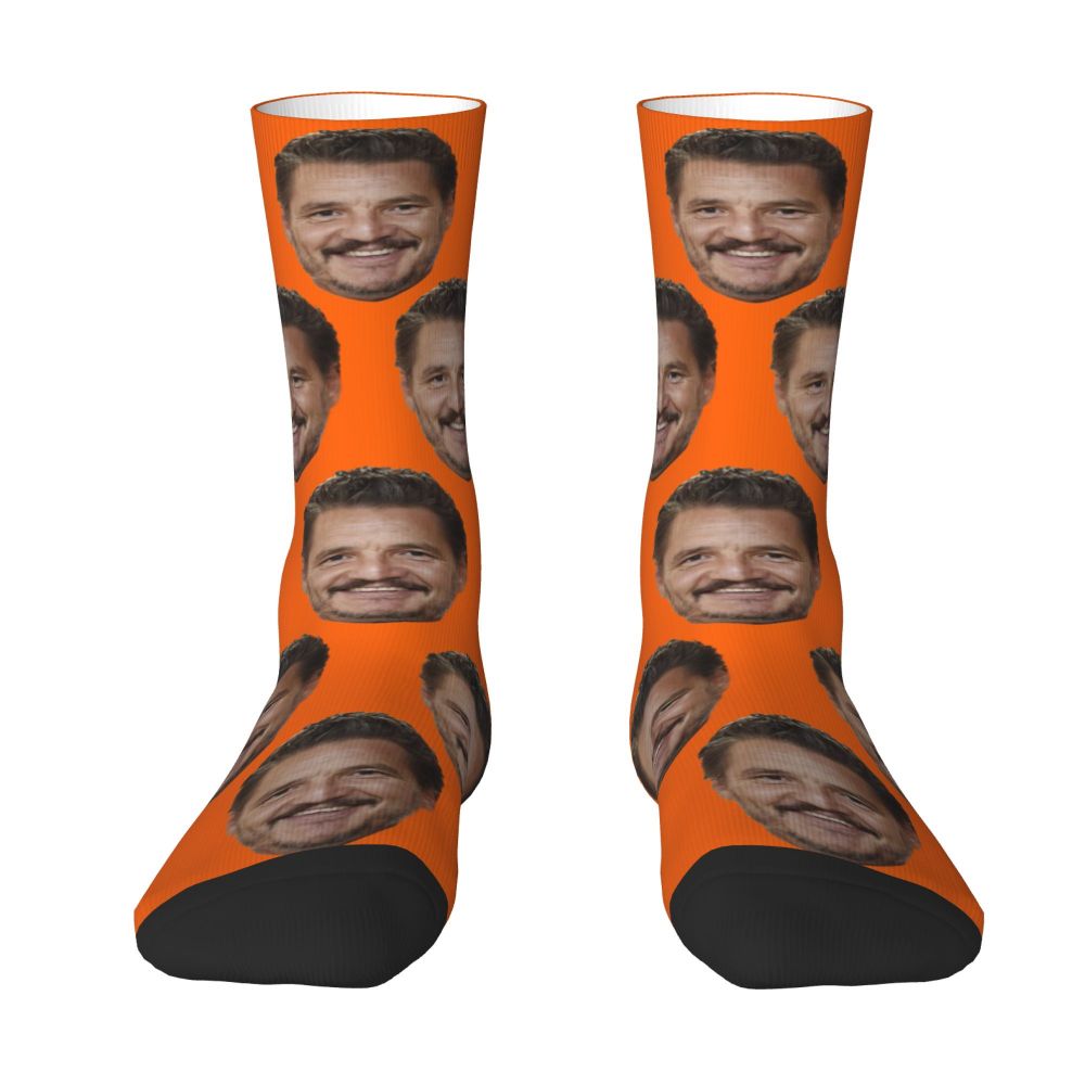 Novelty Mens Pedro Pascal Smile Unisex Winter Socks Hip Hop Happy Socks Street Style Crazy Sock