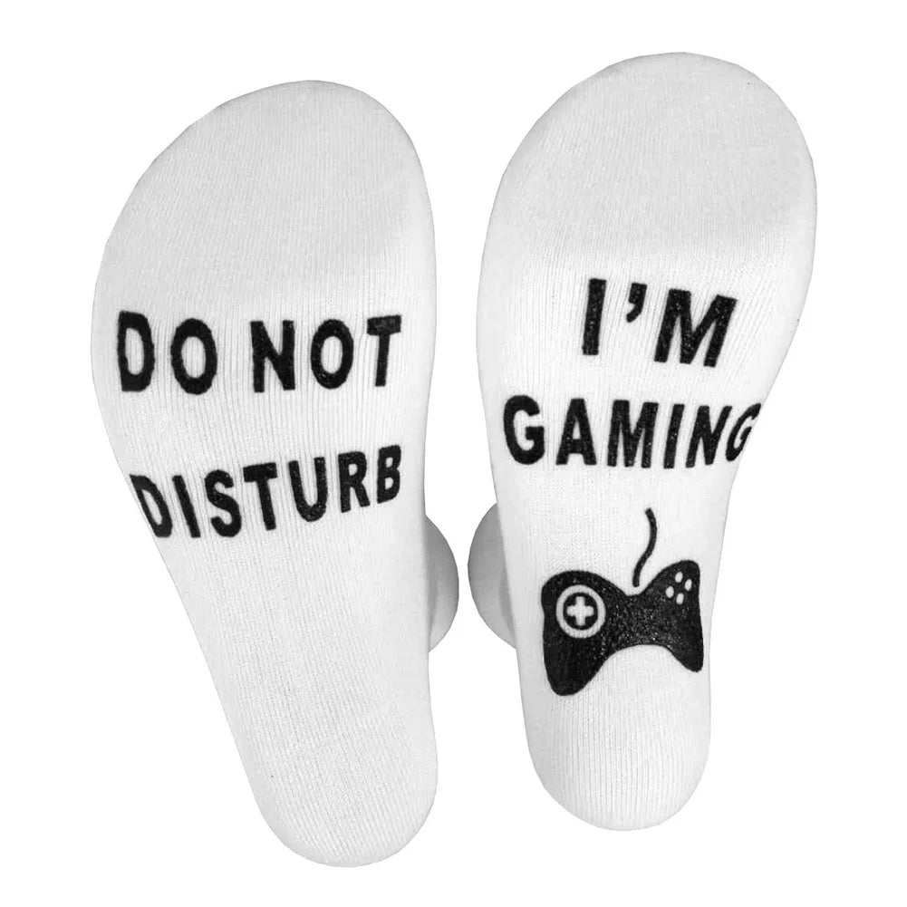 Unisex Novelty Socks Do Not Disturb I Am Gaming Funny Letter Printed Socks New
