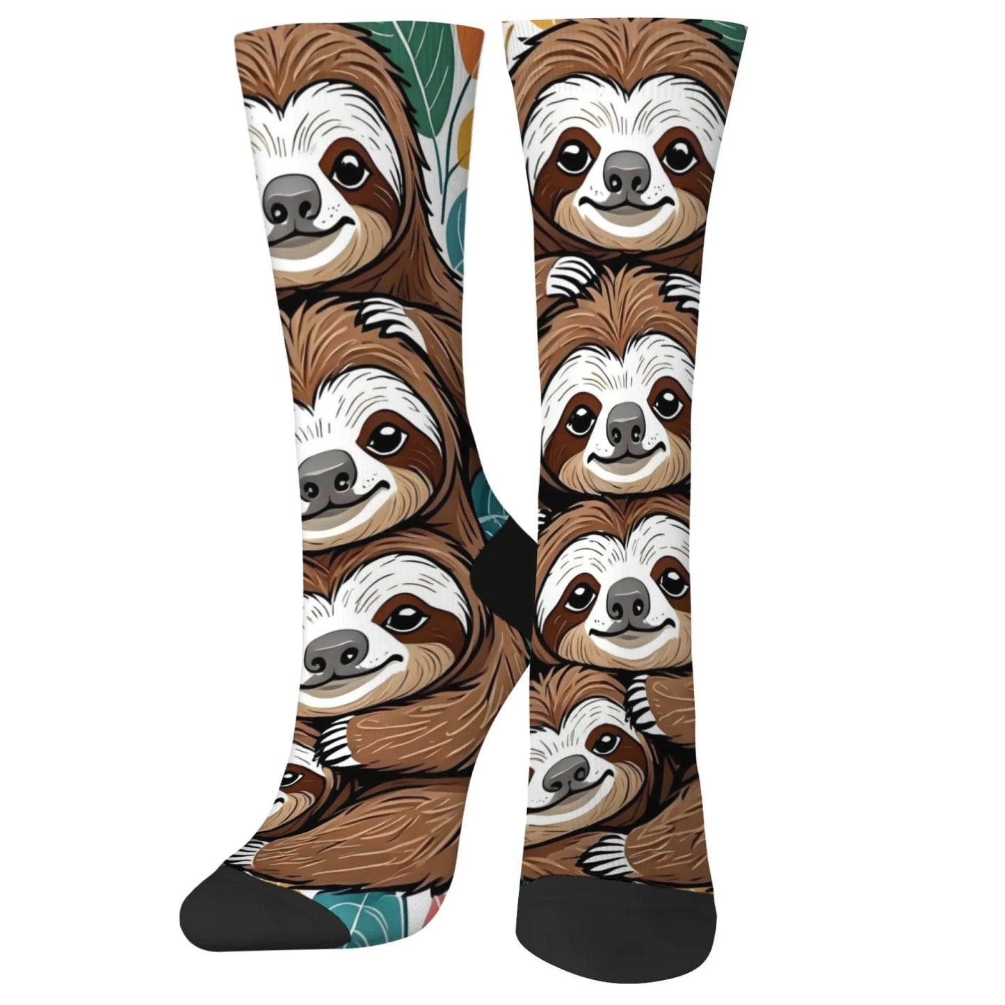 Novelty happy sloth baby funny socks Harajuku street hip-hop personality trend socks creative design fashion retro cartoon socks