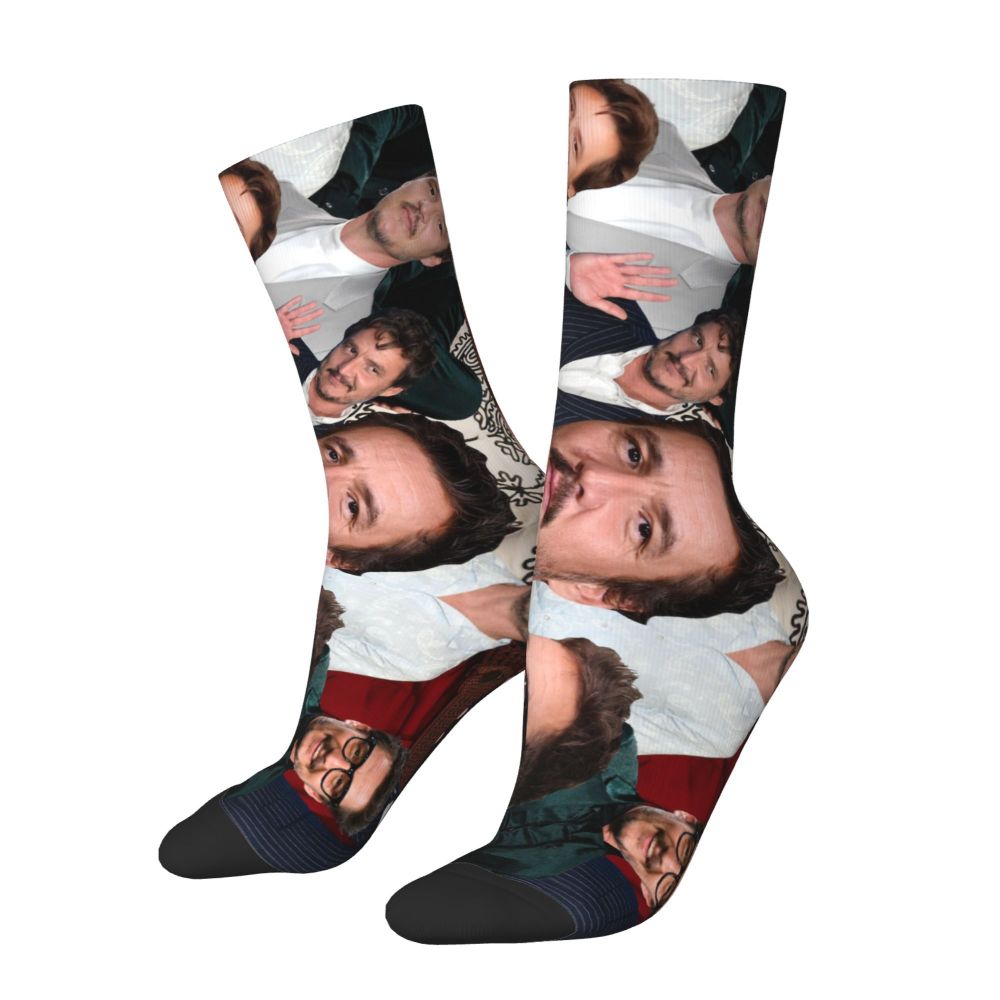 Novelty Mens Pedro Pascal Smile Unisex Winter Socks Hip Hop Happy Socks Street Style Crazy Sock