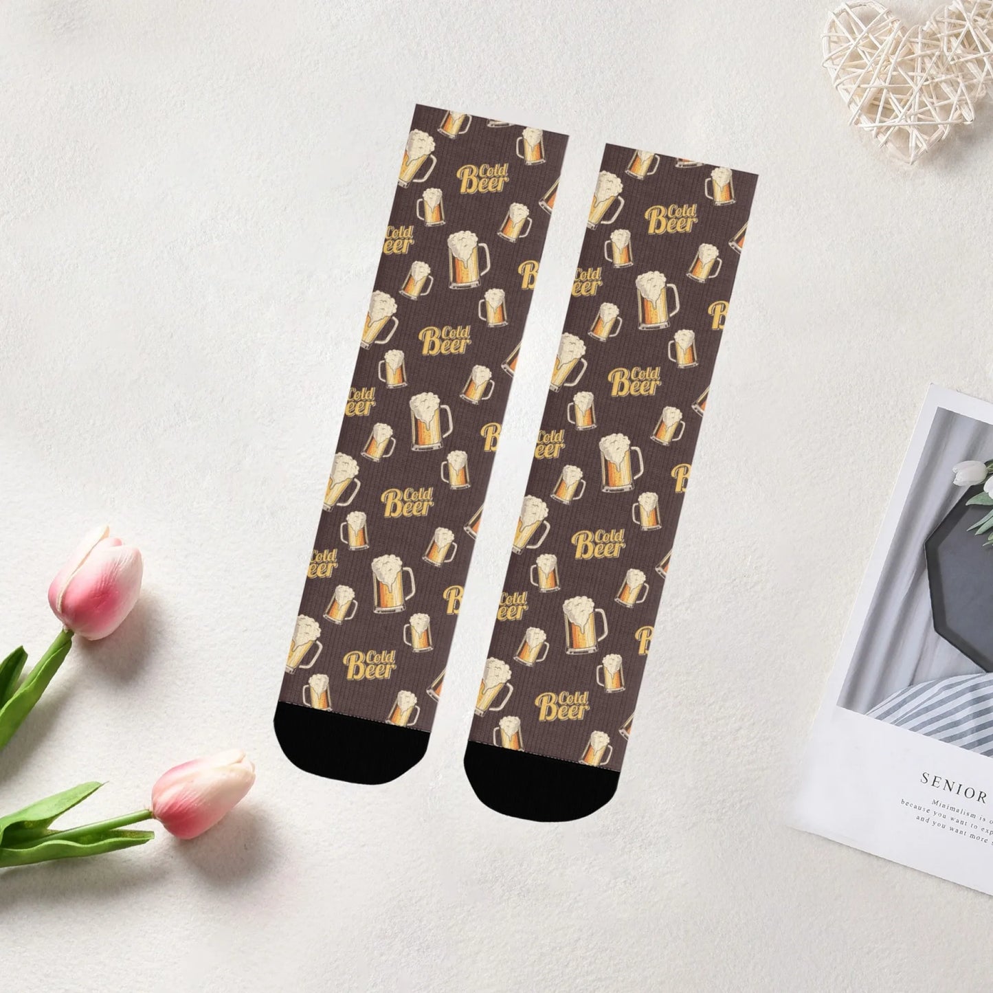 Novelty funny beer socks happy men's socks beer festival party carnival Harajuku retro style street hip hop trend socks gift