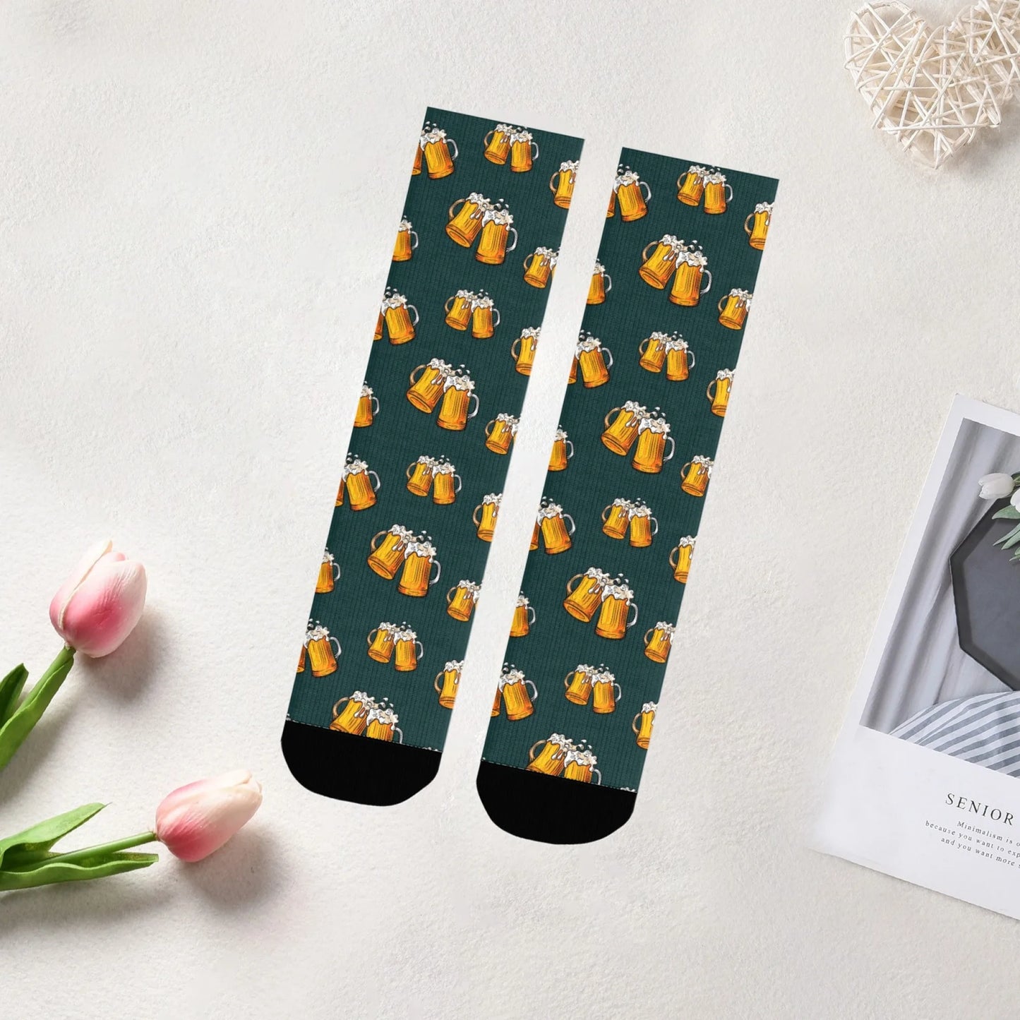 Novelty funny beer socks happy men's socks beer festival party carnival Harajuku retro style street hip hop trend socks gift