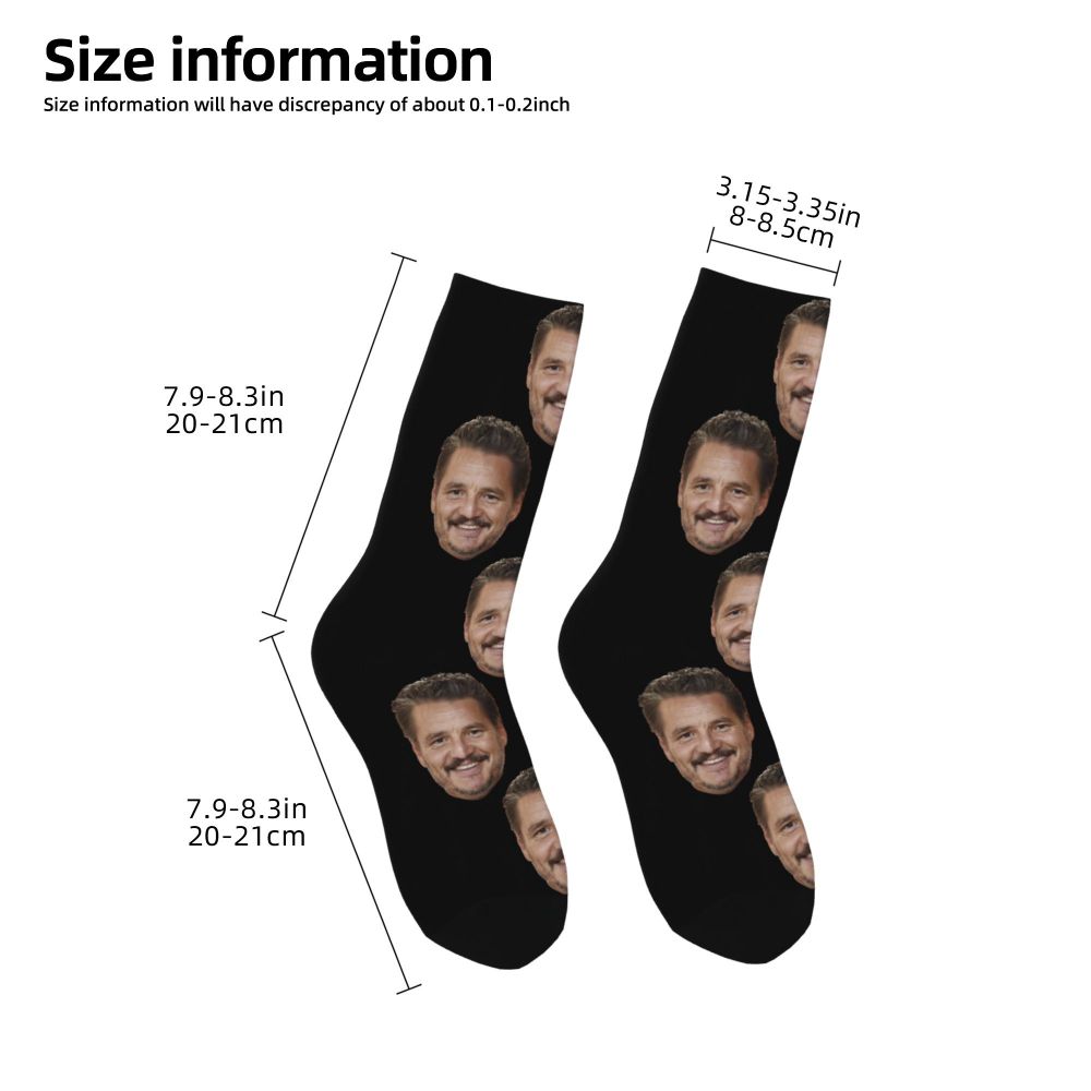 Novelty Mens Pedro Pascal Smile Unisex Winter Socks Hip Hop Happy Socks Street Style Crazy Sock