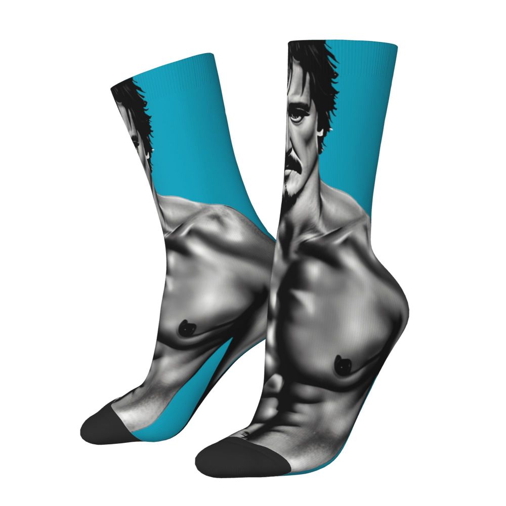 Novelty Mens Pedro Pascal Smile Unisex Winter Socks Hip Hop Happy Socks Street Style Crazy Sock
