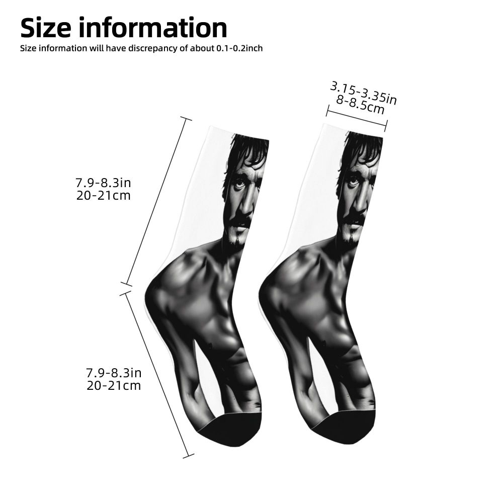 Novelty Mens Pedro Pascal Smile Unisex Winter Socks Hip Hop Happy Socks Street Style Crazy Sock