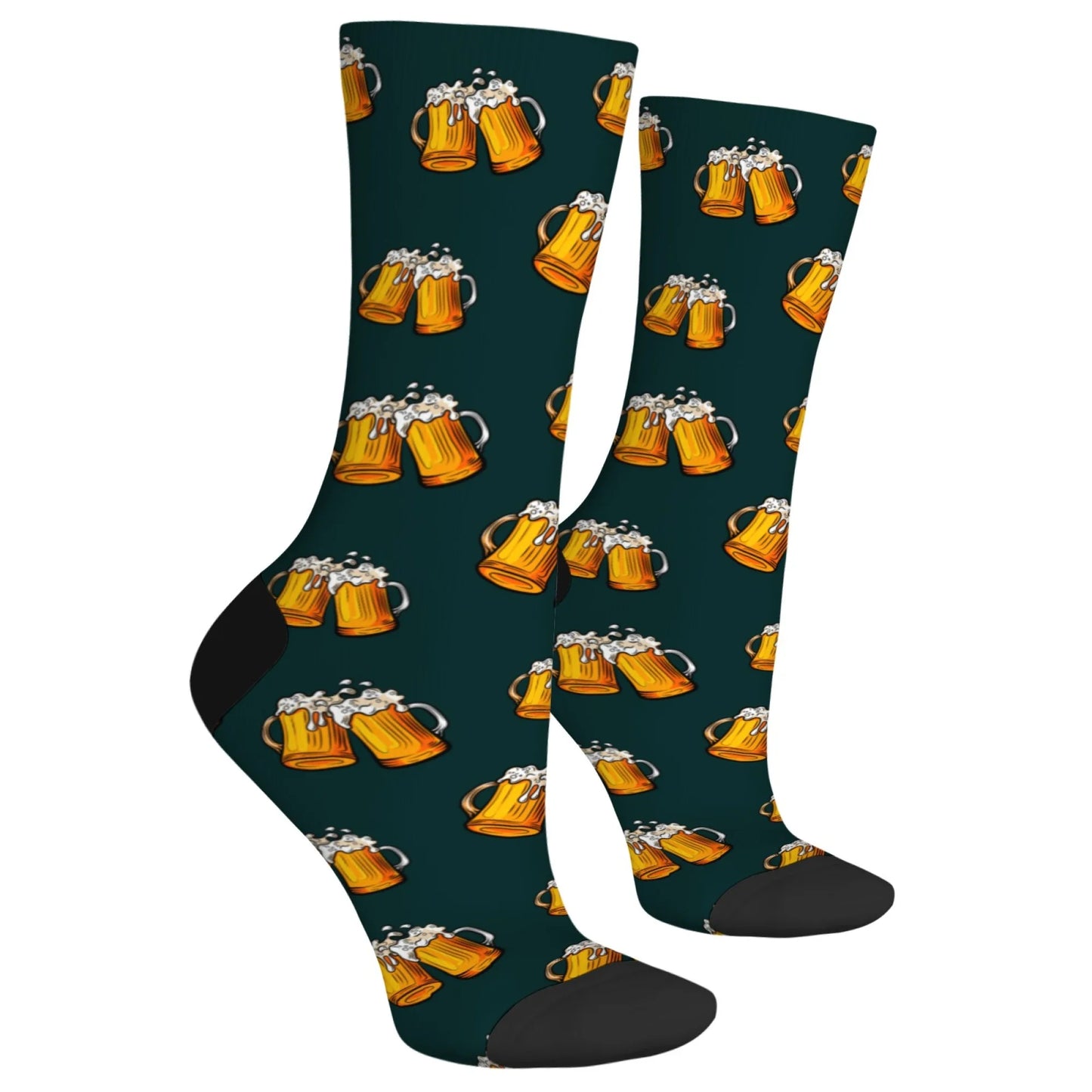 Novelty funny beer socks happy men's socks beer festival party carnival Harajuku retro style street hip hop trend socks gift