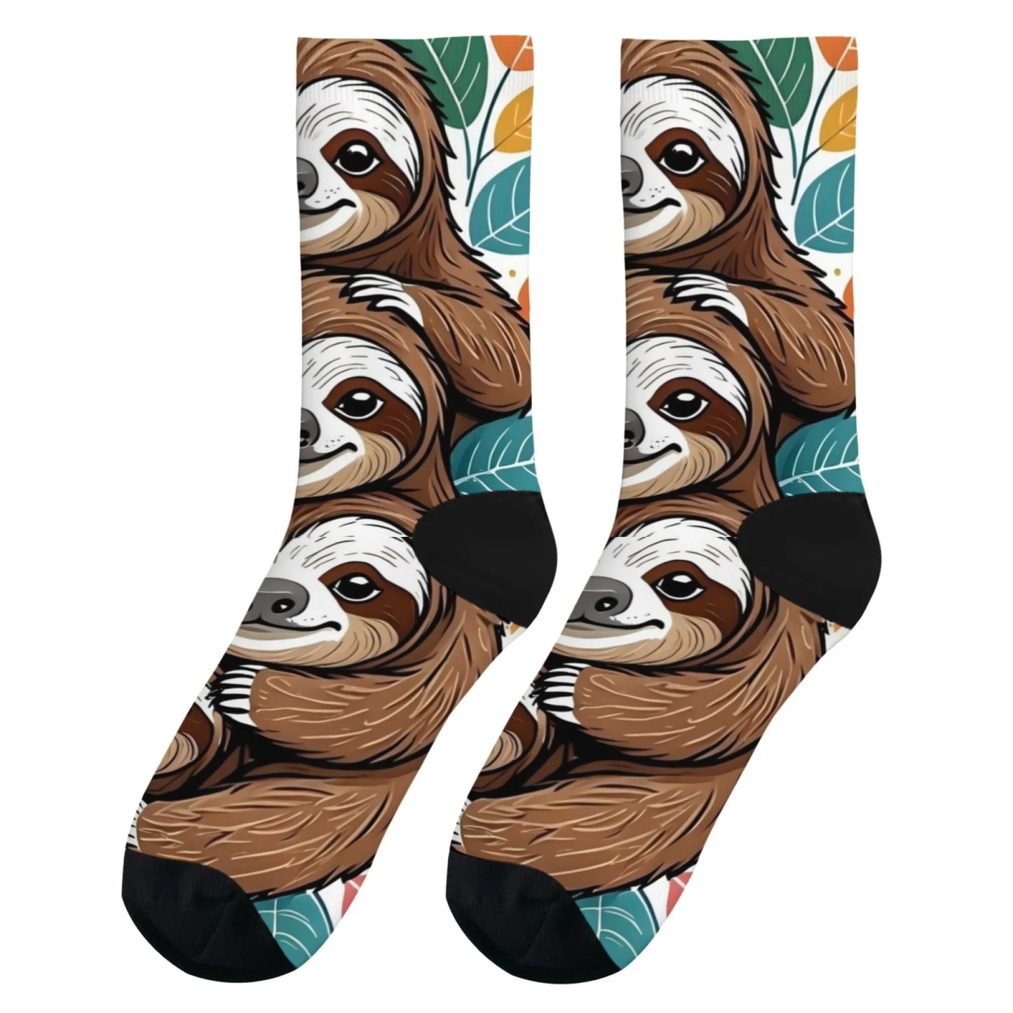 Novelty happy sloth baby funny socks Harajuku street hip-hop personality trend socks creative design fashion retro cartoon socks