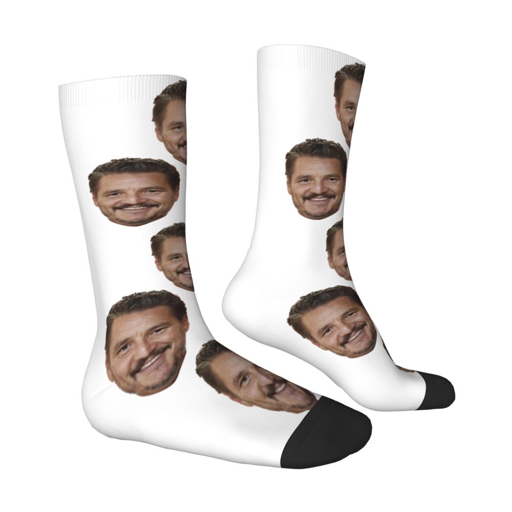 Novelty Mens Pedro Pascal Smile Unisex Winter Socks Hip Hop Happy Socks Street Style Crazy Sock