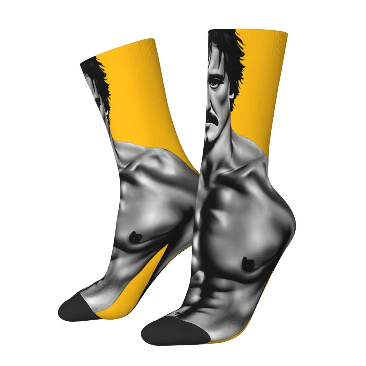 Novelty Mens Pedro Pascal Smile Unisex Winter Socks Hip Hop Happy Socks Street Style Crazy Sock