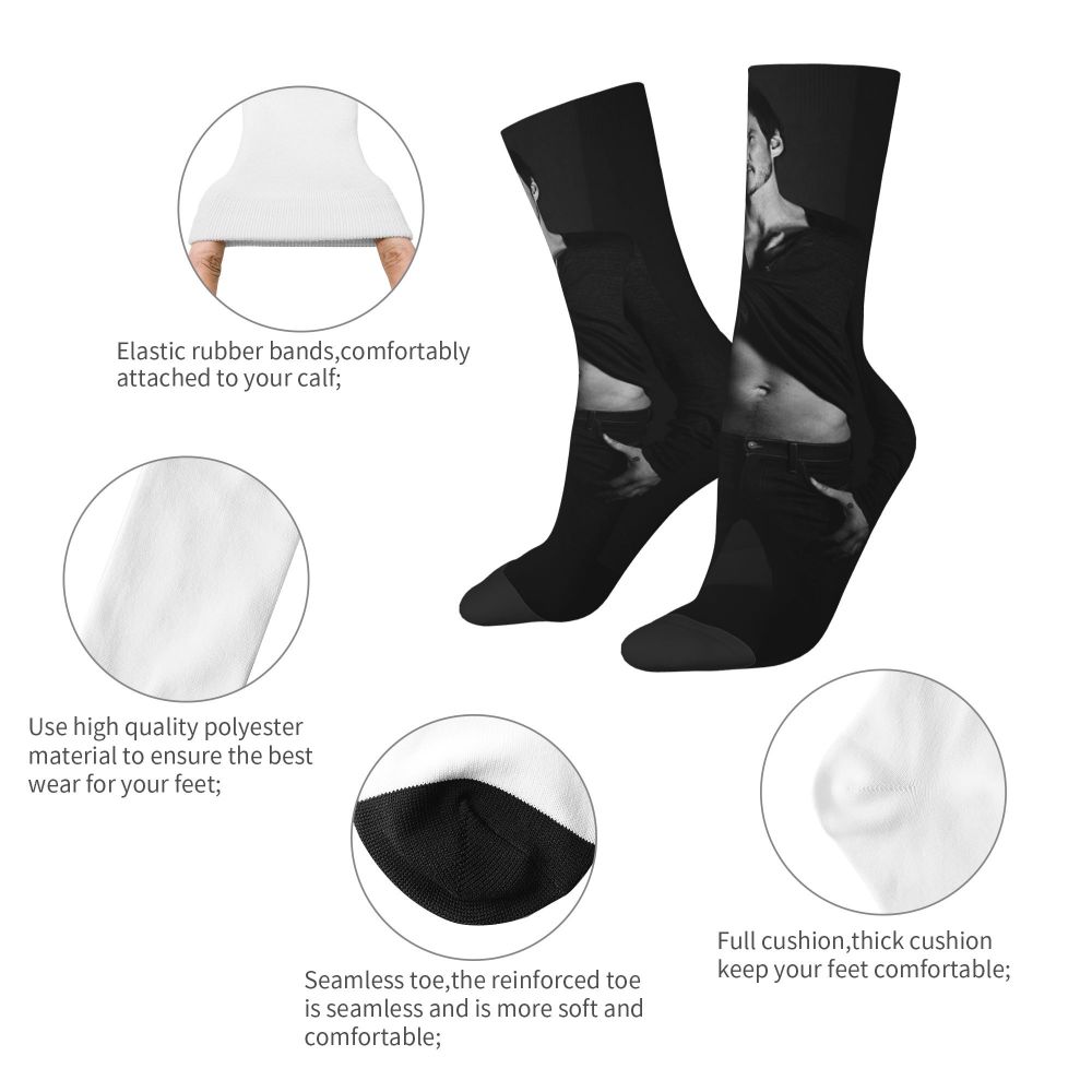 Novelty Mens Pedro Pascal Smile Unisex Winter Socks Hip Hop Happy Socks Street Style Crazy Sock