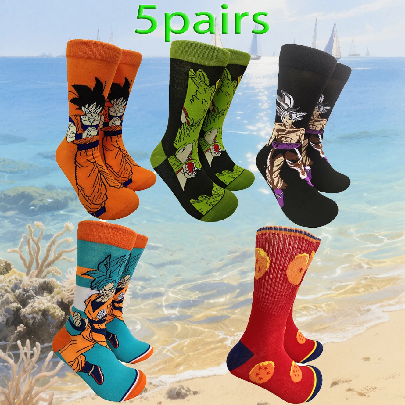 5 pairs of novel cartoon socks for men and women, comfortable long socks for role-playing, comfortable gifts for men and women