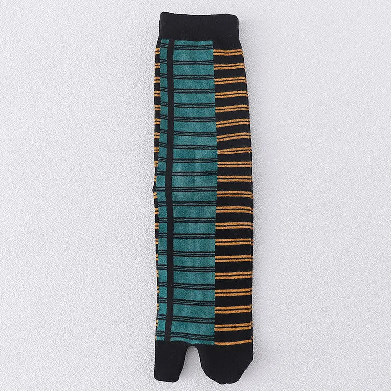 Novelty Tabi Socks Two Toed Sock Japanese Style Cartoon Plants Tree Art Sock Harajuku Cotton Long Two Finger Socks Men Fashions