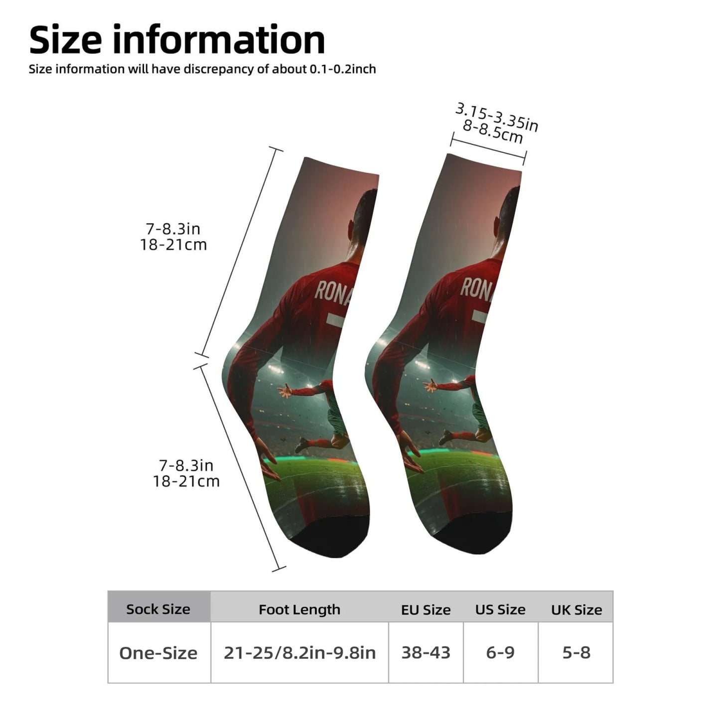 Novelty CR7 Cristiano Ronaldo Men's Socks Novelty Funny Happy Compression Socks Outdoor Casual Fashion Sports Non-Slip Socks