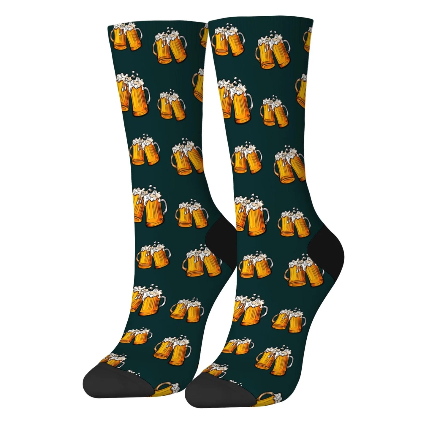 Novelty funny beer socks happy men's socks beer festival party carnival Harajuku retro style street hip hop trend socks gift