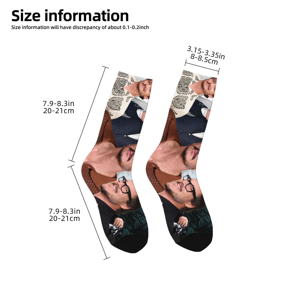 Novelty Mens Pedro Pascal Smile Unisex Winter Socks Hip Hop Happy Socks Street Style Crazy Sock